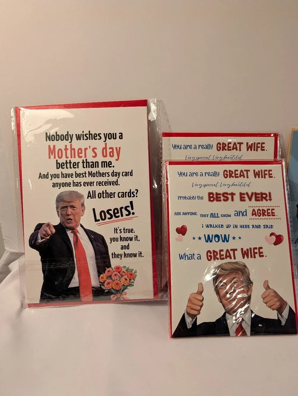 Greeting Cards 6 Pack Humorous 4 Blank Mother's Father's Day Sweetie Political